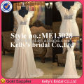 Ruffle beautiful gown flutter sleeve evening dresses ME13028